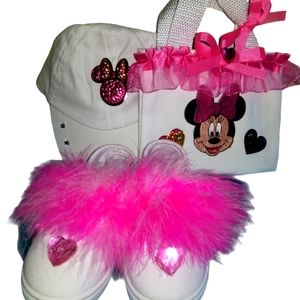 Minnie Infant 5/6 shoe with matching purse and hat